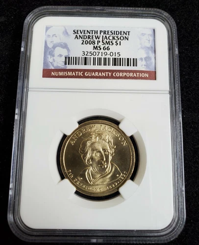 2008 P NGC SMS MS66 $1 President Andrew Jackson- 7th President 