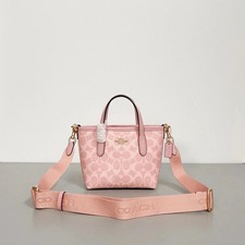 NEW COACH CW032 City Mini Tote Bag Signature Canvas Powder Pink Outlet Japan