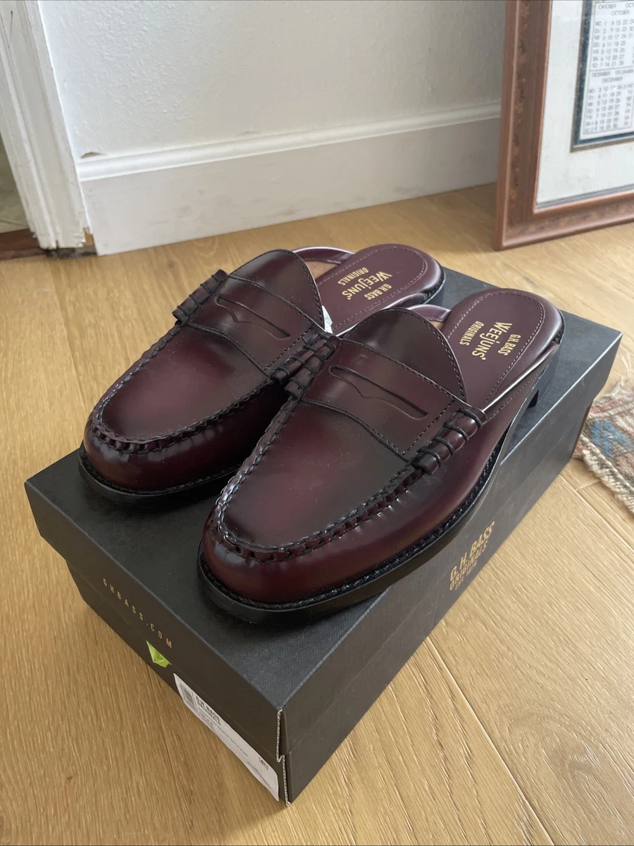 Weejuns Men’s 9.5D Black and Wine Leather Penny Loafers by Bass Men main image 3