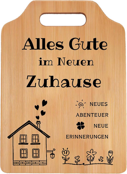 Geschenk Zum Einzug, Einzugsgeschenke Wohnung Bambus Schneidebrett Einzugsgesche-image