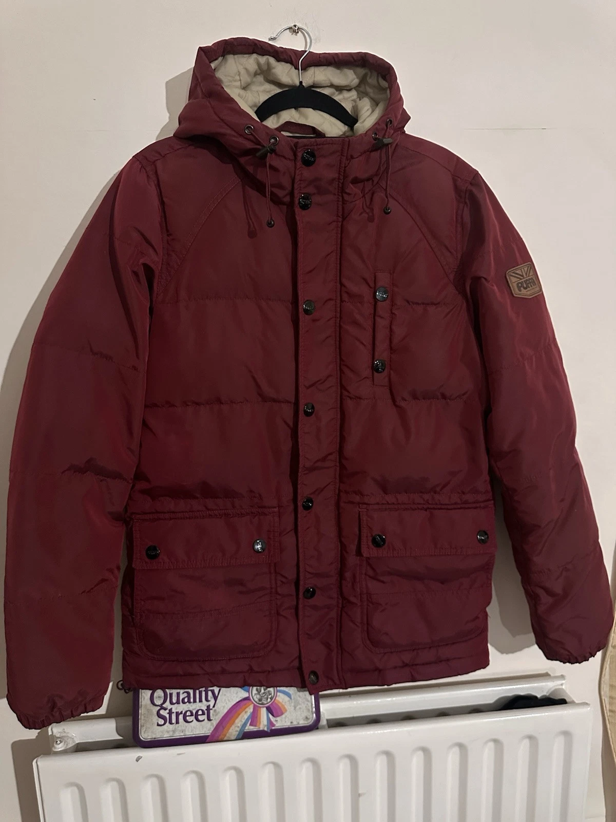 ORIGINAL Genuine Puffa Quilted Jacket Coat IRIDESCENT RED Size M - VGC RARE💥
