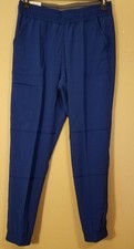 ScrubStar Jogger Women M Medium Pull-On Pants Pockets Yoga Waistband Blue NEW