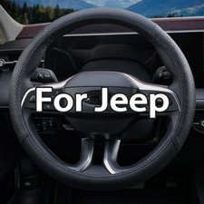 38cm 15 Nappa Leather Steering Wheel Cover For 2000-2023 Jeep Black 38cm 15 Nappa Leather Steering Wheel Cover For 2000-2023 Jeep Black