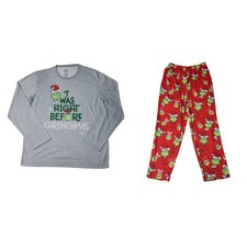 Grinch Family Sleep Women's Cozy Velour 2-Piece Pajama Set S 
