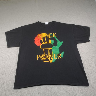 #ad #ad Vintage Black Power Shirt Mens XL Black Africa Fist Black Panther Party Y2K 2000 $19.10