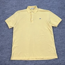 Criquet Polo Shirt Mens Large Yellow Organic Cotton Classic Golf Casual Logo