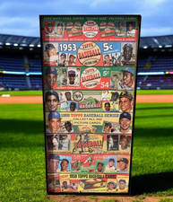 1952 - 1959 Antique Style Art Wood Baseball Card Advertising Trade Sign Mantle