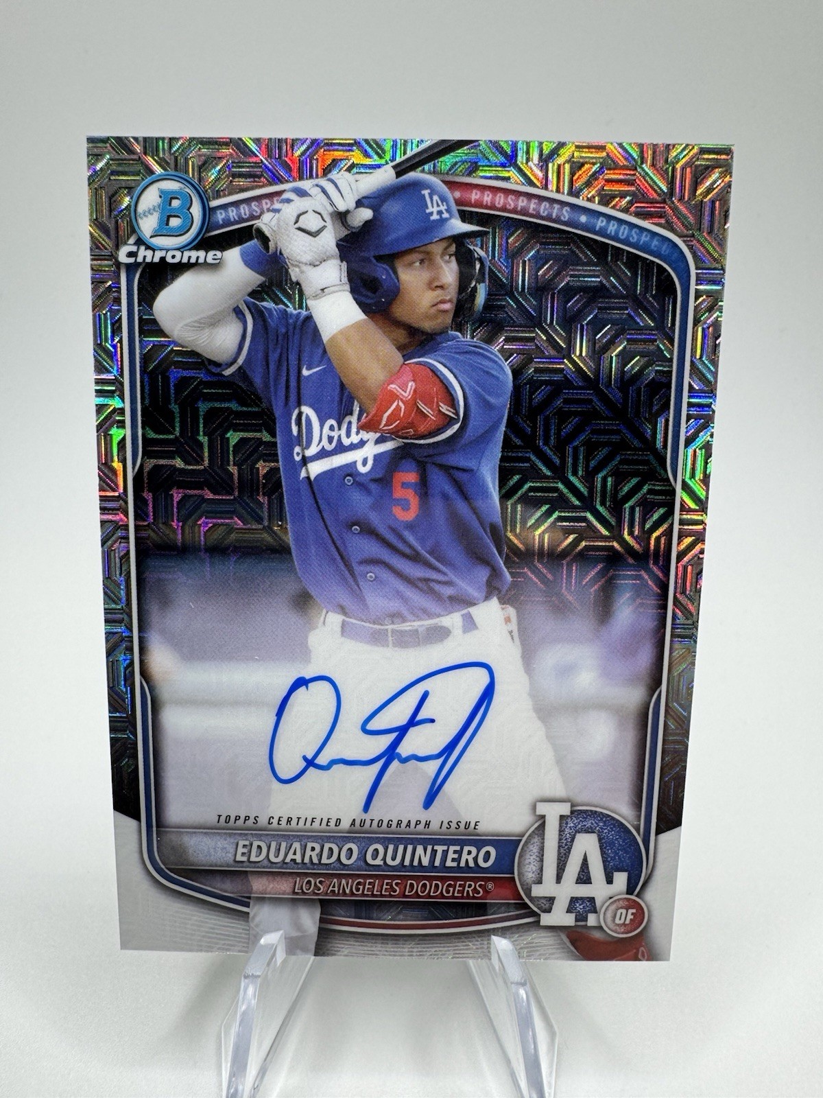 2025 Bowman Chrome Mega Box Eduardo Quintero MOJO REFRACTOR AUTO #BMA-EQ ON CARD