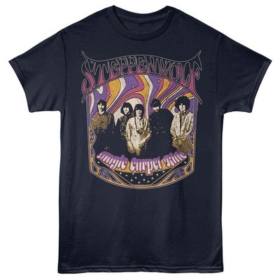 STEPPENWOLF T-Shirt Adult CARPET RIDE Classic Rock Music Band Official Navy