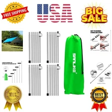 Tent Poles for Tarp - 90 in Set of 4, Telescoping Canopy Poles for Rooftop Te...