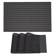 4 Set Place Mats 450x300mm Table Mats Washable Woven Placemat Black