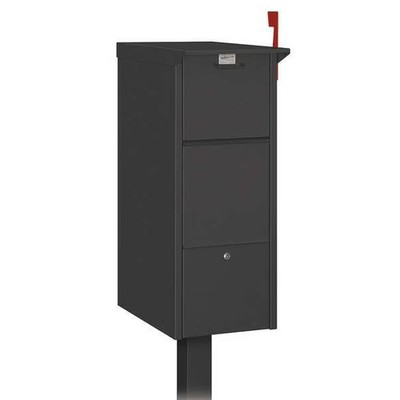 Salsbury Industries Drop Box, Black, Powder Coated, 1 Doors, Recessed, Aluminum