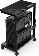 Height Adjustable Computer Tower Stand, 2-Tier Atx-Case CPU Holder with Mouse Pa