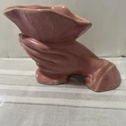 Vintage Pink Nelson McCoy Planter Vase - Woman Holding Cornucopia - 1930s 1940s