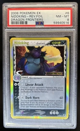 2006 Pokemon EX Dragon Frontiers Nidoking Delta Species Reverse #6/101 PSA 8