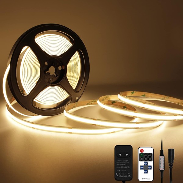 LED Streifen 5 Meter Warmweiß Dimmbar 2700K Fernbedienung-image