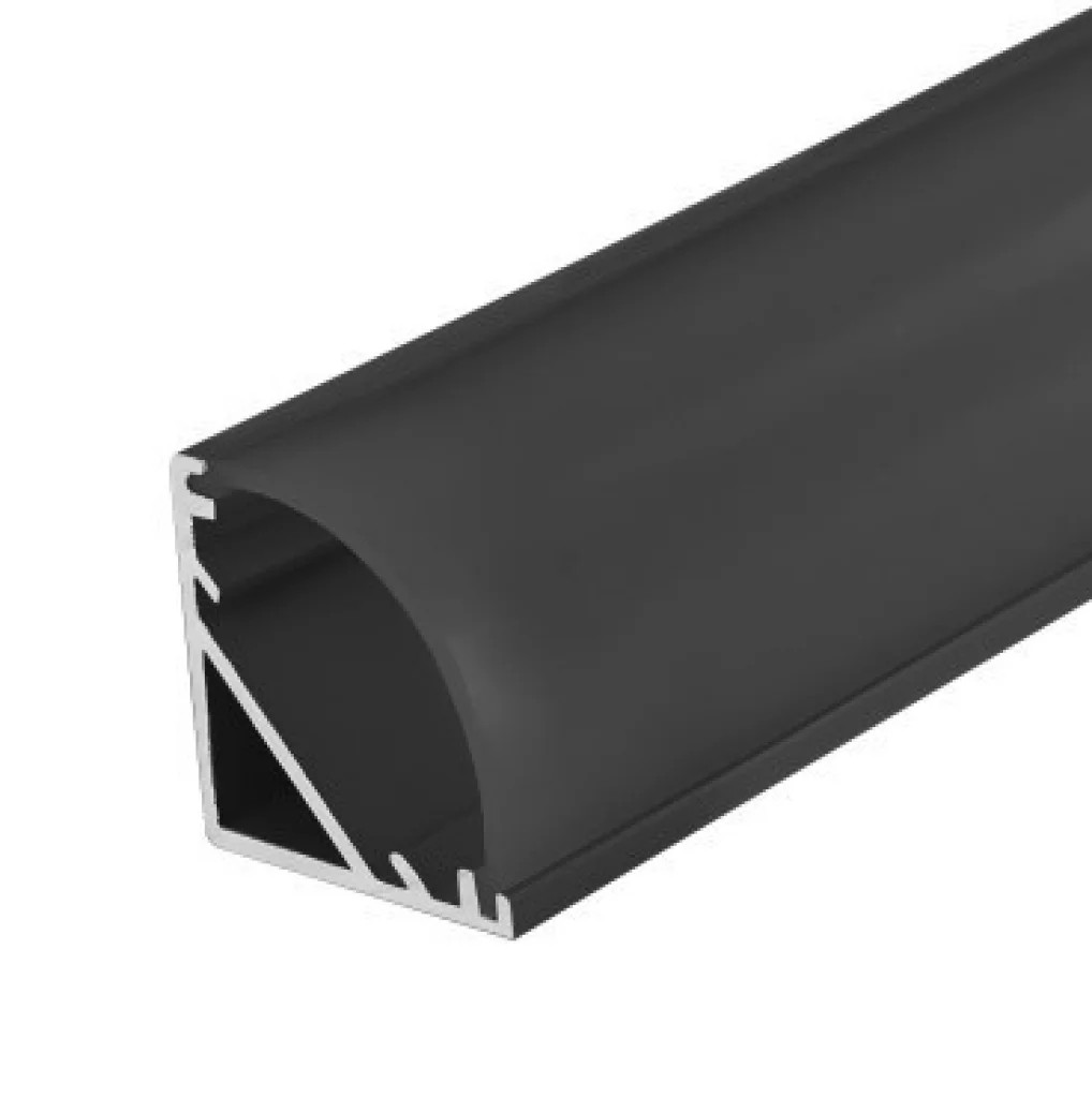 LED Tape Black Profile For 20mm x 20mm x 2m Diffuser Corner Mounted Integral
