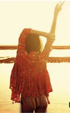 TIGERLILY Universe Jacket Red Size AU 8 10 Boho Flattering Offspring Nina RARE