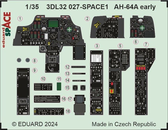 Eduard Accessories 3DL32027 - 1:35 AH-64A Early SPACE - New