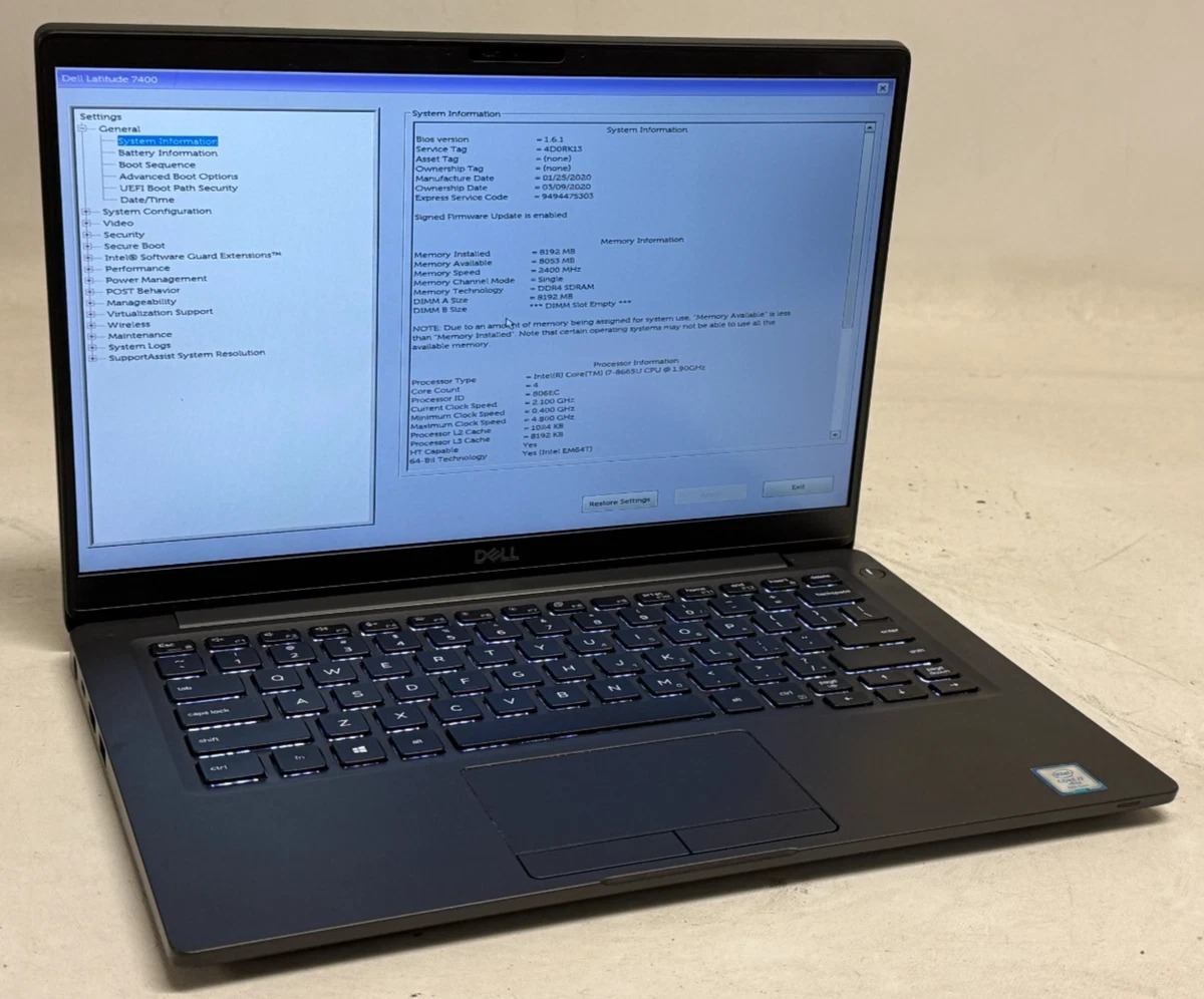 Intel Core i7 8th Gen. 8 GB RAM PC Laptops & Netbooks 256 GB SSD