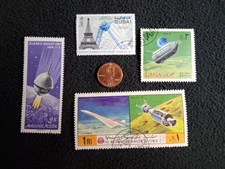 OUTER SPACE Lot Vintage Stamps  Free Shipping [inv#919] Spacecraft
