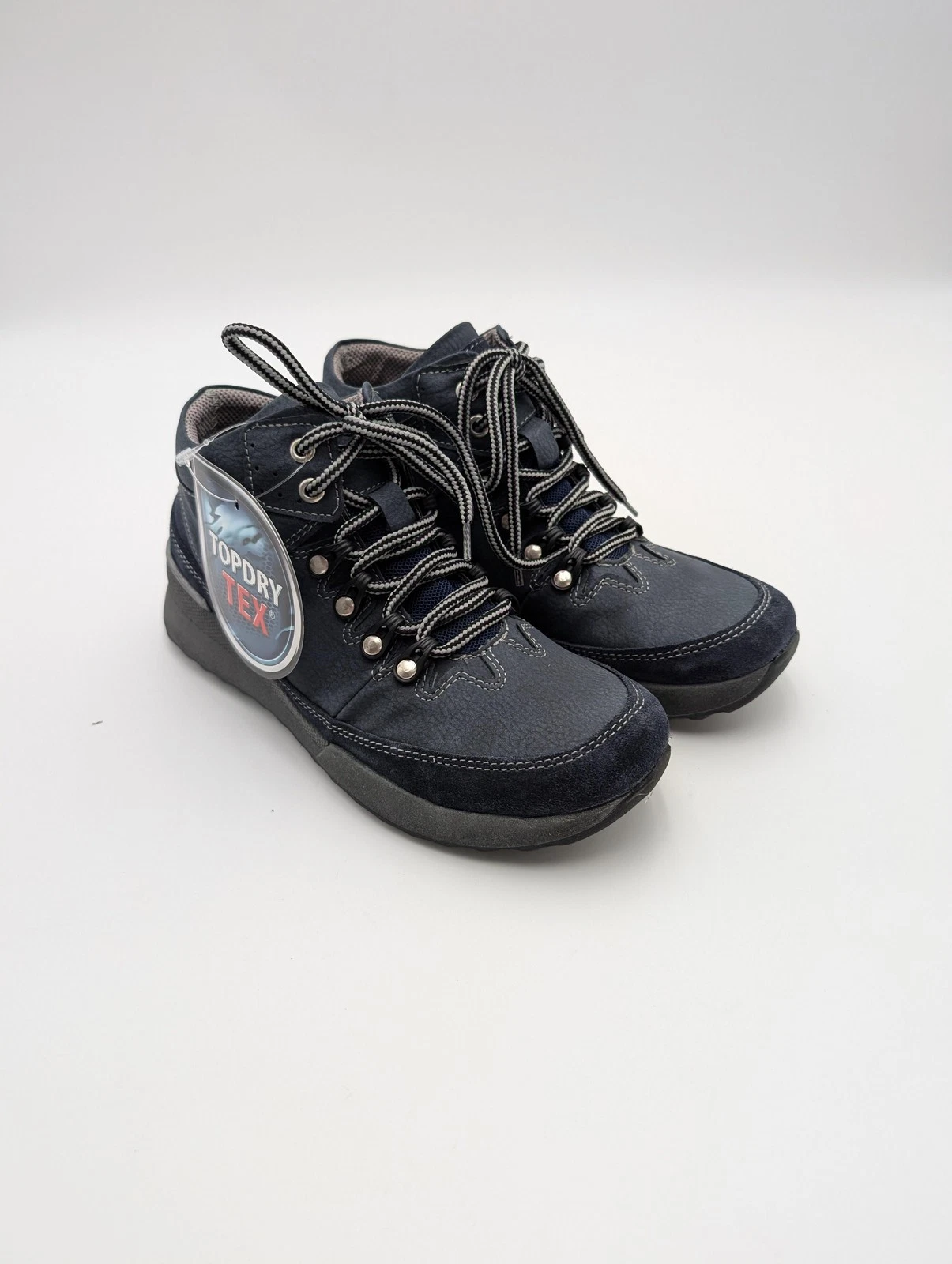 Romika Snow Boots Womens Size 5.5 Blue Leather TopDryTex Ankle Waterproof Wedge