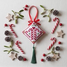 Kreuzstich Set 3D-Weihnachtsanh&auml;nger &bdquo;Weihnachtsfreude&ldquo; &ndash; DIY Stickset