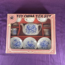Vintage Toy China Tea Set In Original Box 13 Piece made in Japan NEW- OPEN BOX