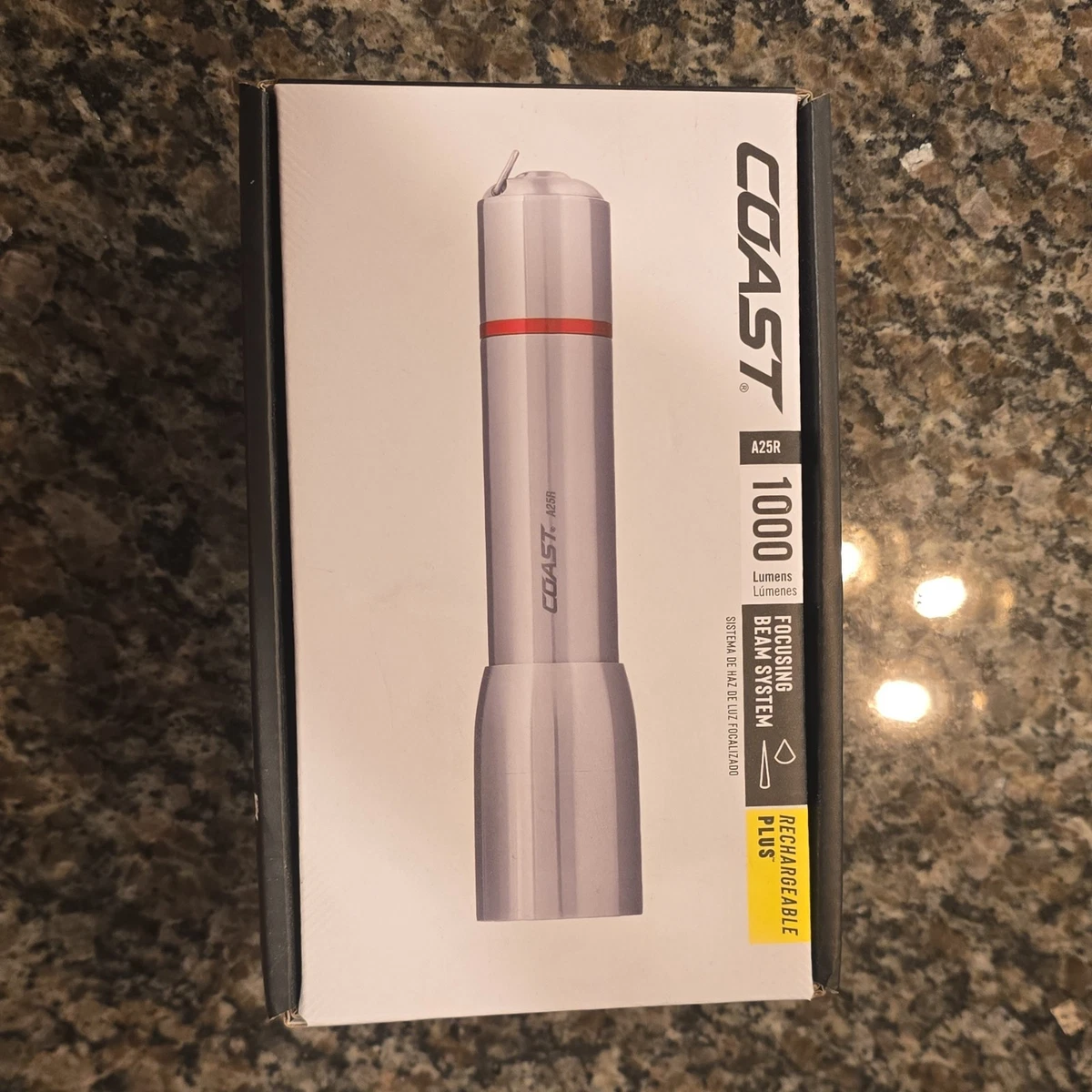 coast rechargeable stainless steel led flashlight XP20R 4000 Lumen USB-C with Slide Focus and Pure Beam Focusing Optic, 5 Light Modes to everyday flashlight Coast Silver Flashlights Lights for