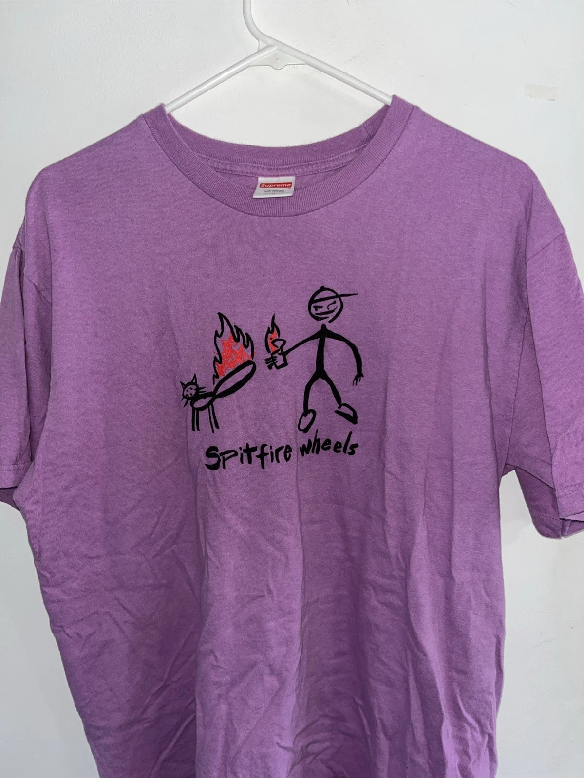 Tee shirt Supreme Spitfire Cat SS18 violet moyen