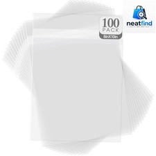 Pack of 100, Acid-Free Crystal Clear Sleeves Storage Bags for Photo Prints Fr...