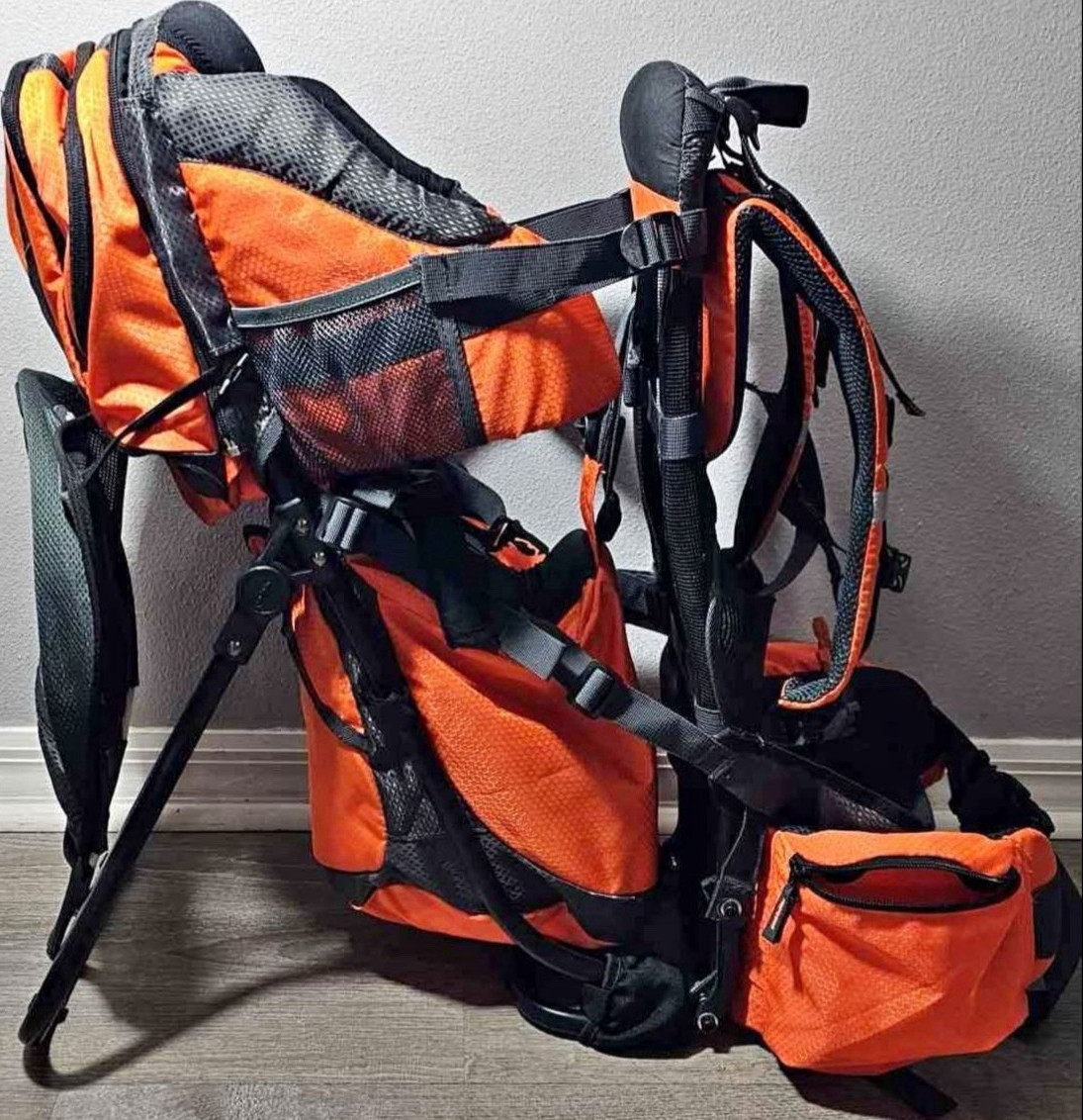 Orange Black Toddler Carrier Storage Pocket Adjustable