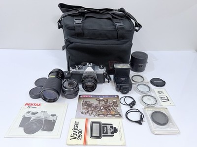 Asahi Pentax KC 1000  LARGE Bundle Multiple Lenses And Accessories WORKS