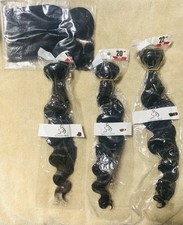 3 Deep wave Brazilian Virgin 100% Human Hair Bundles 18 20 22 With 16 Closure