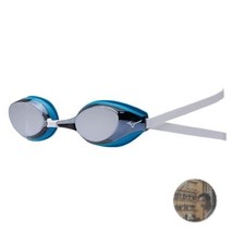 Mizuno ACCEL EYE Racing Swim Goggles Light Smoke Silver Mirror Unisex New