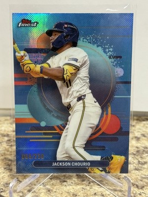 2025 Topps Finest - Jackson Chourio #112 Sky Blue Refractor /250 - Brewers