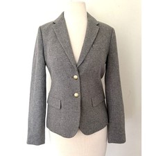 J Crew Schoolboy Heather Gray Wool Crest Button Preppy Academia Blazer Jacket 0