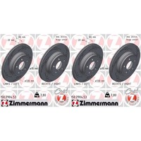 2X Zimmermann Black Z Bremsscheiben 330Mm Geschlitzt InnenbelÜFtet Hinten Passen