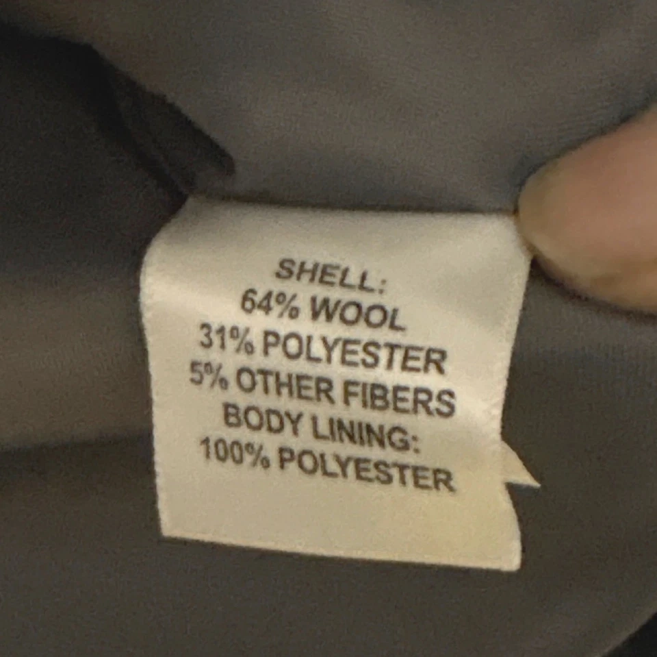 NWT Larry Levine Gray Wool-Blend Peacoat Button-Down Front & Tailored Fit - PM - Image 3 of 4