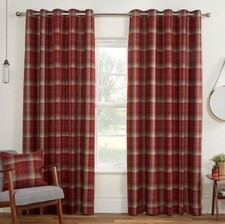 Castleton Tartan Eyelet Header Blackout Lined Curtains - 2 Colours
