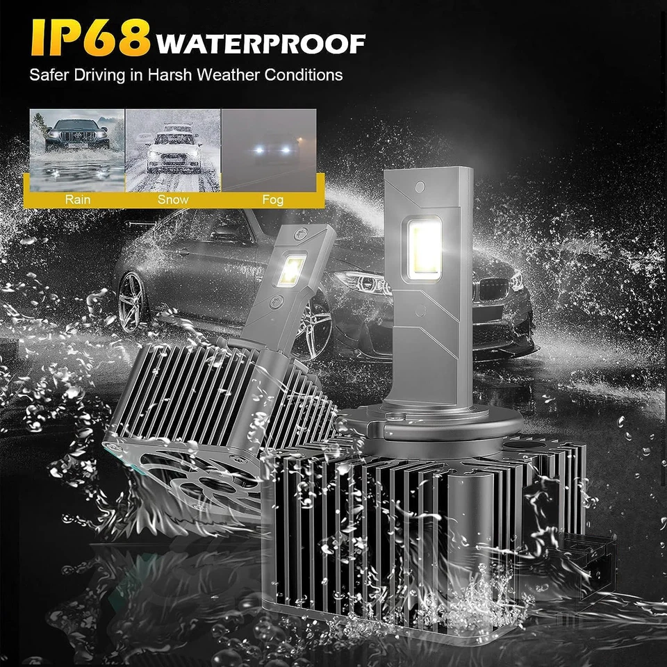 D1S D3S LED Headlights HID Canbus D4S D2S D8S 1:1 To Turbo Auto Bulb Plug&Play - Image 4 of 4