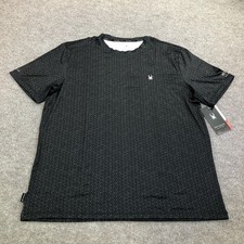 Spyder Rash Guard Shirt Mens Large Black Geometric UPF 30 Quick Dry S627A30