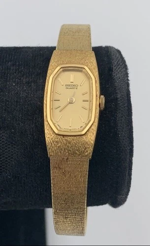 Vintage Seiko Womens Gold-Tone Classic Bracelet Wristwatch Untested