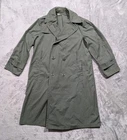 Vintage 70s US Army Raincoat Men's Sz. 40R Green Vietnam Military Trench Coat