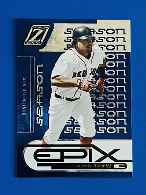 2005 Donruss Zenith Manny Ramirez Blue EPIX Season Insert Card #E-6; #d /250