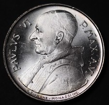 1969 Vatican City 500 Lire Silver Coin -Paul VI - FAO KM# 107 BU