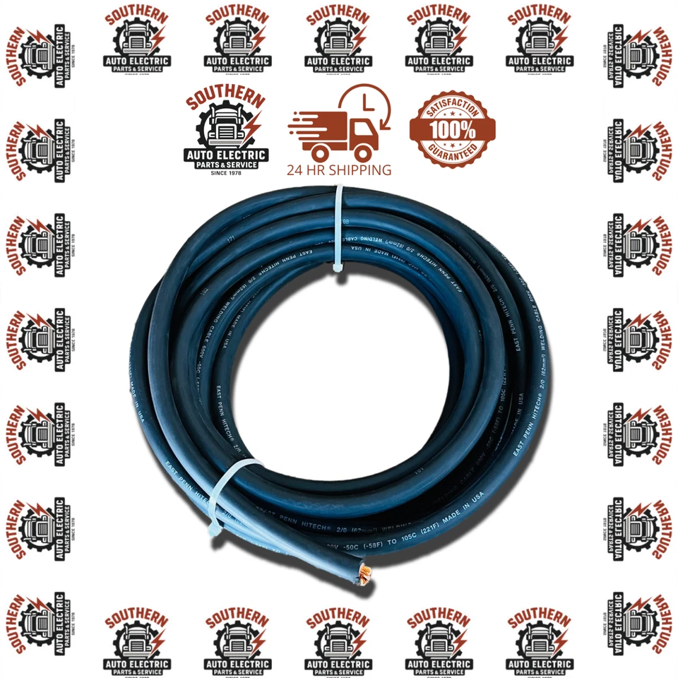 East Penn Deka Black 2/0 Copper Welding Cable Battery Wire 25 FT -  Made In USA - Image 2 of 4