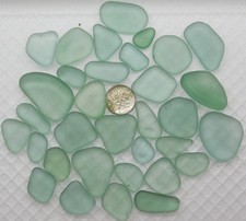 GENUINE BEACH SEA GLASS AQUAMARINE LOT SURF TUMBLED RARE