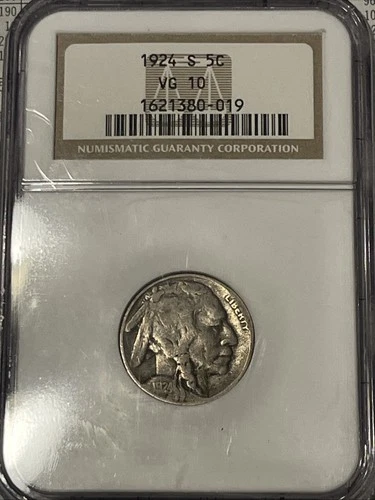1924-S  5C BUFFALO NICKEL  SAN FRANCISCO MINT  NGC VG10