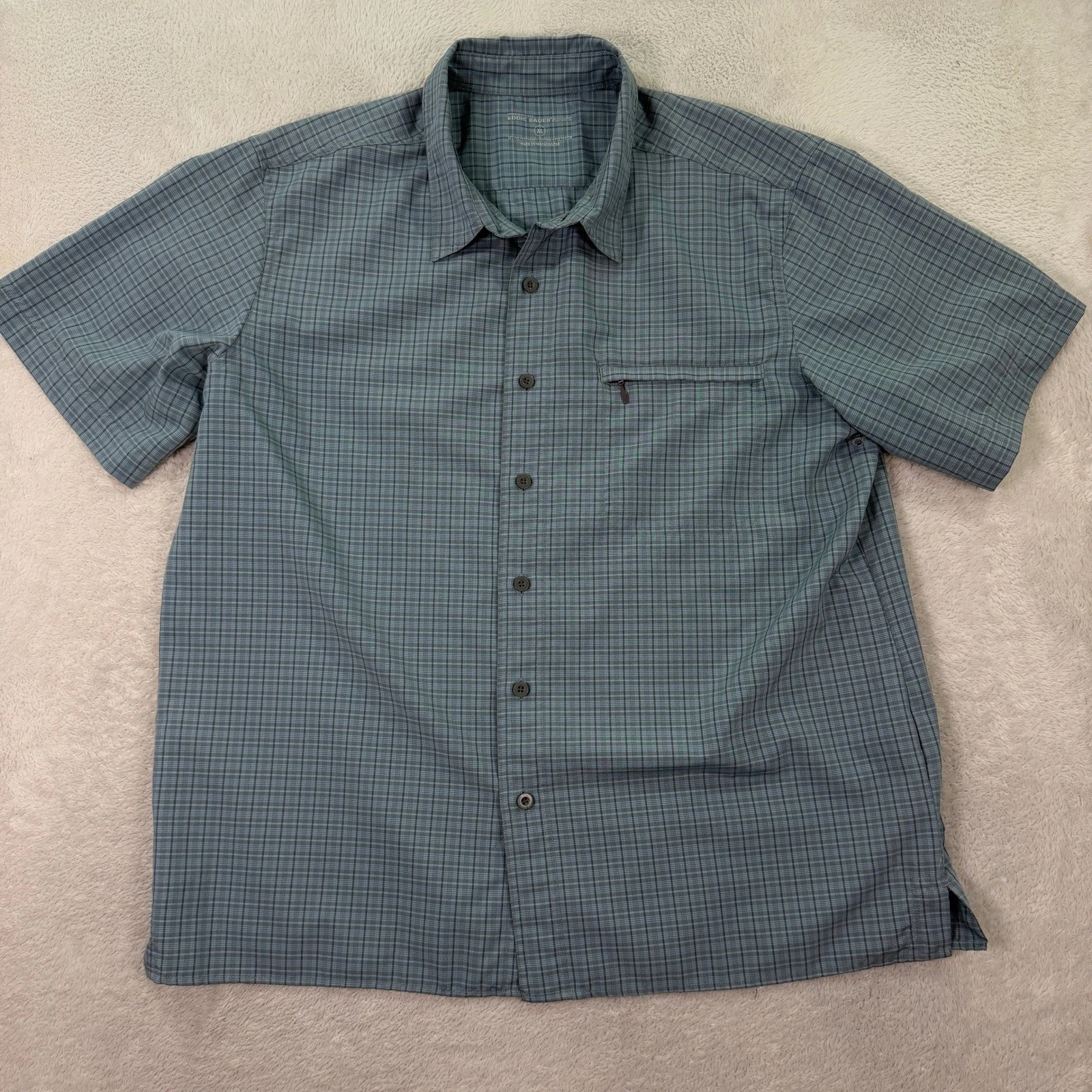 Eddie Bauer Men XL Short Sleeve Button Down Shirt Blue Plaid Sport Hiking Modern
Opens in a new wind